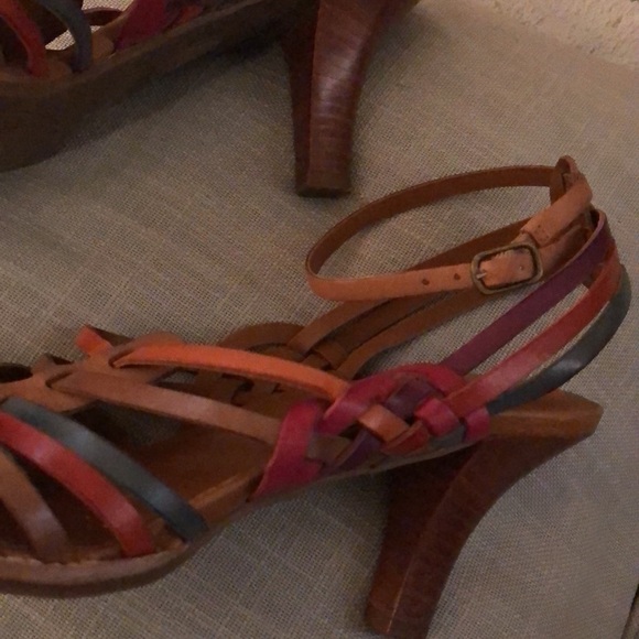 Nickels Shoes - Nickels Leather Ankle-strap Sandals with Slingback Heel T-Agassi